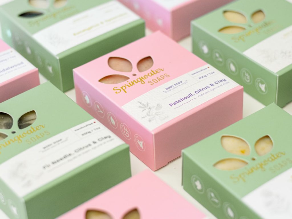 Product photography for Springwater Soaps new boxes!